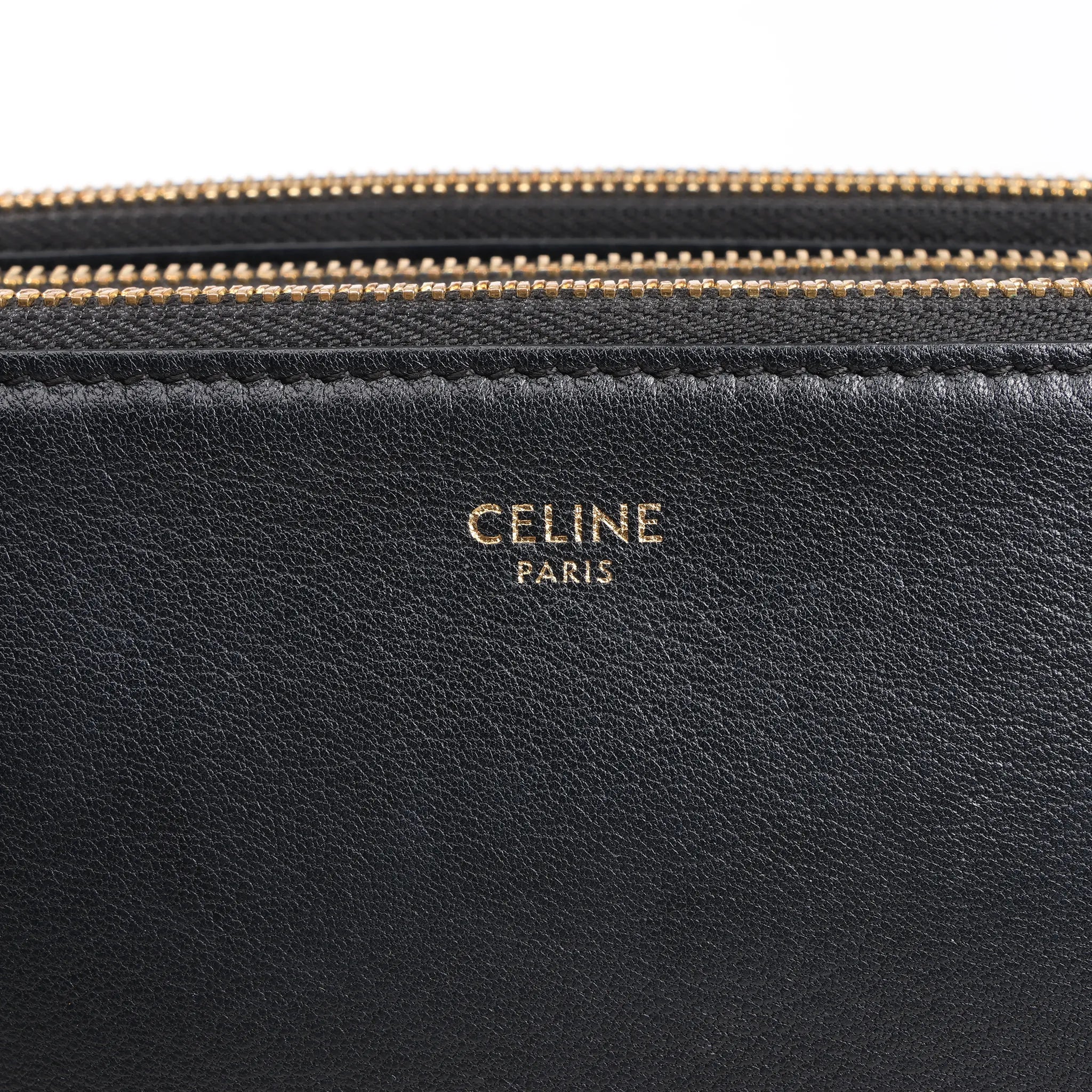 Celine Trio Large Leather Crossbody bag in Black