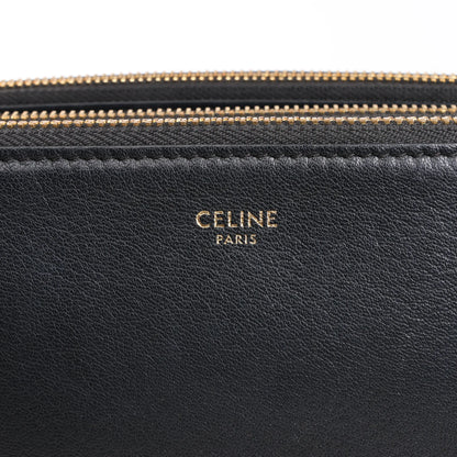Celine Trio Large Leather Crossbody bag in Black