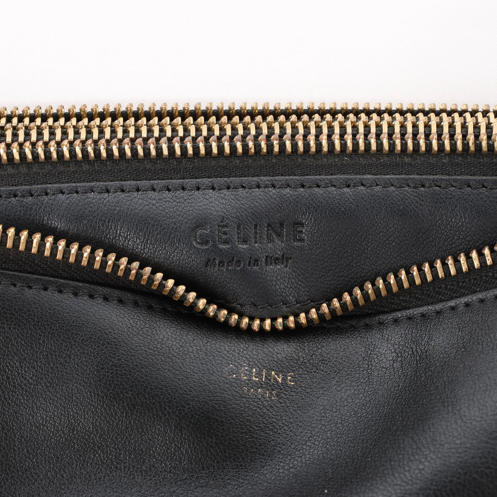 Celine Trio Small Leather Crossbody bag in Black