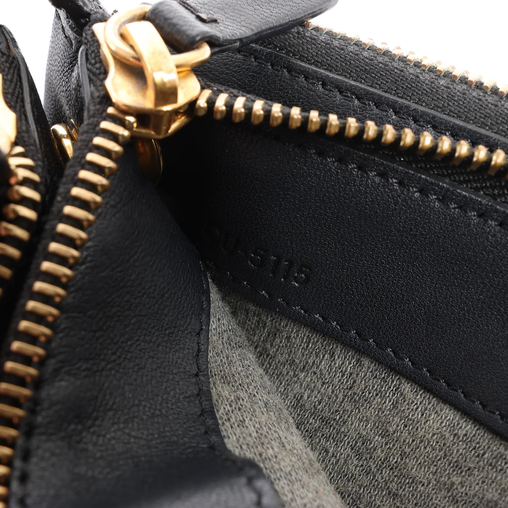 Celine Trio Small Leather Crossbody bag in Black