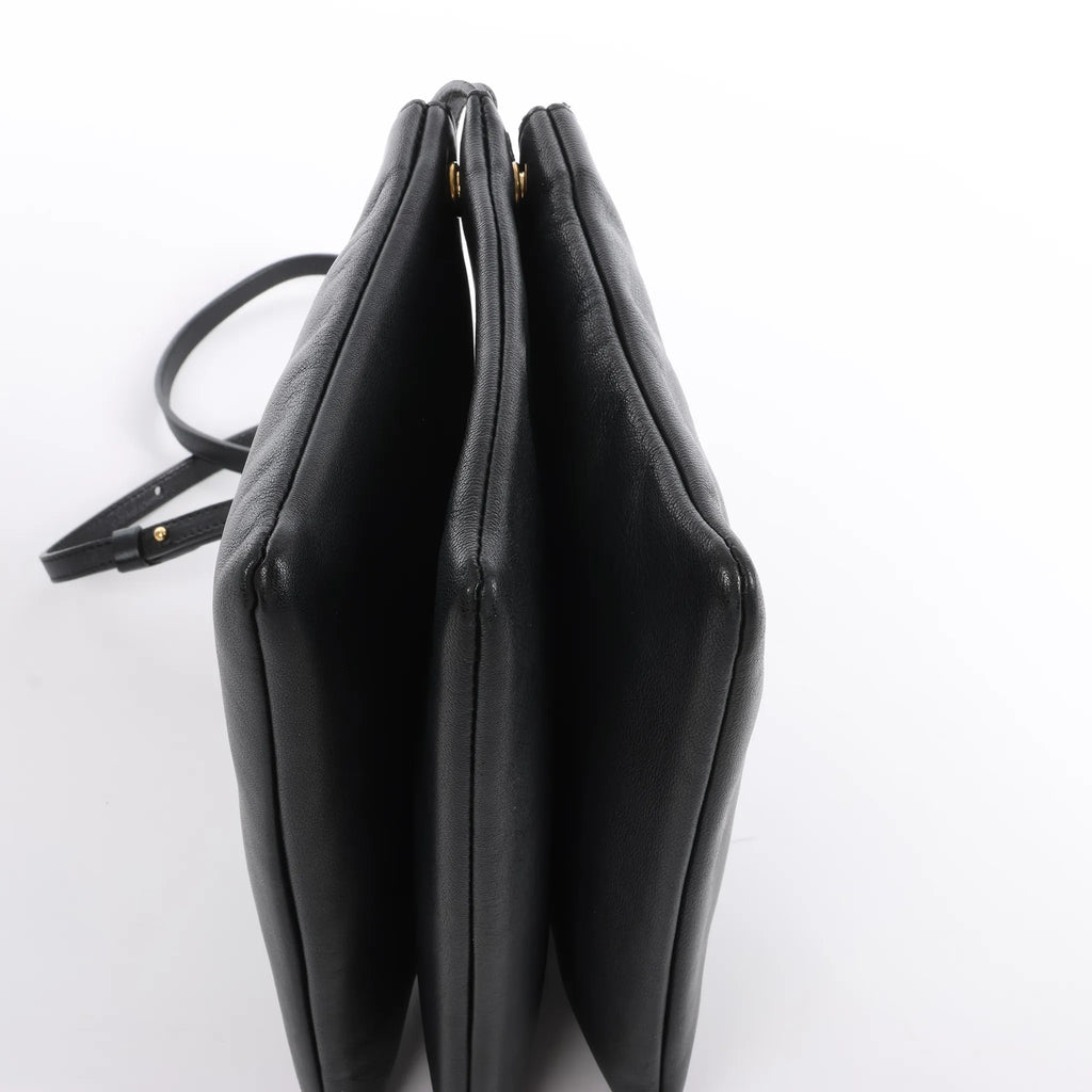 Celine Trio Large Leather Crossbody bag in Black