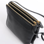 Celine Trio Large Leather Crossbody bag in Black
