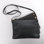 Celine Trio Large Leather Crossbody bag in Black