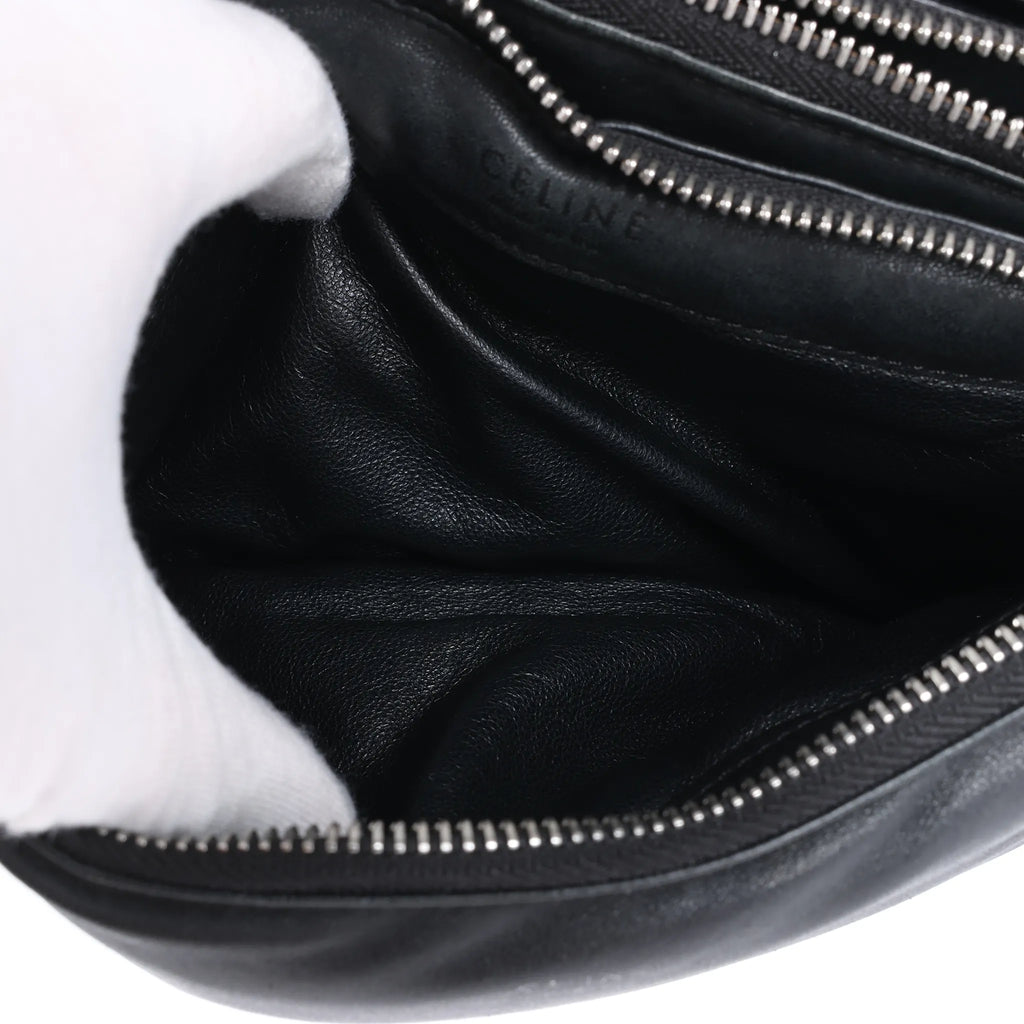 Celine Soft Trio Small Leather Crossbody bag in Black