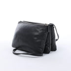 Celine Soft Trio Small Leather Crossbody bag in Black