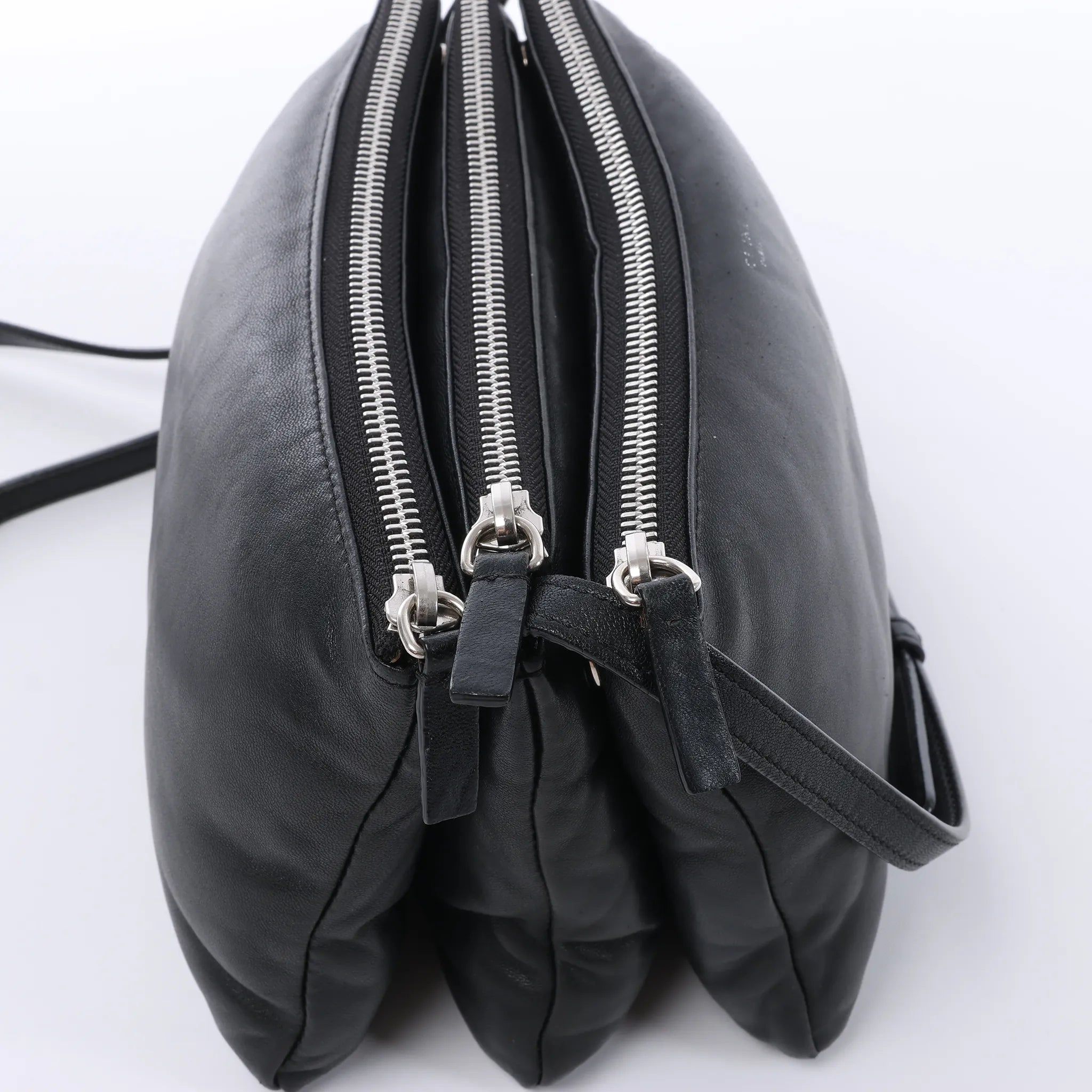 Celine Soft Trio Small Leather Crossbody bag in Black