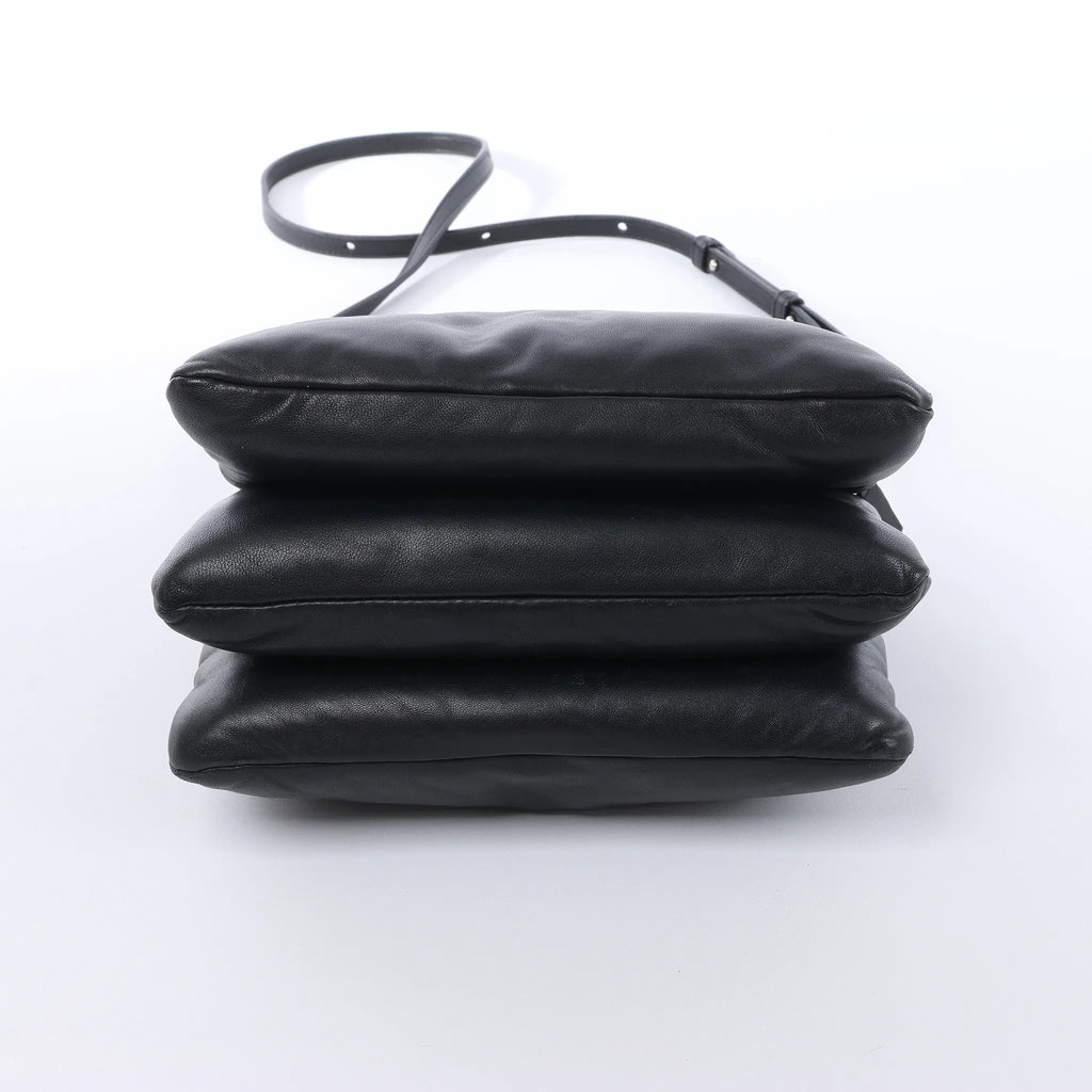 Celine Soft Trio Small Leather Crossbody bag in Black