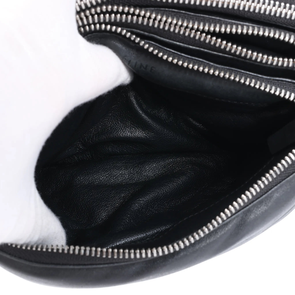 Celine Soft Trio Small Leather Crossbody bag in Black
