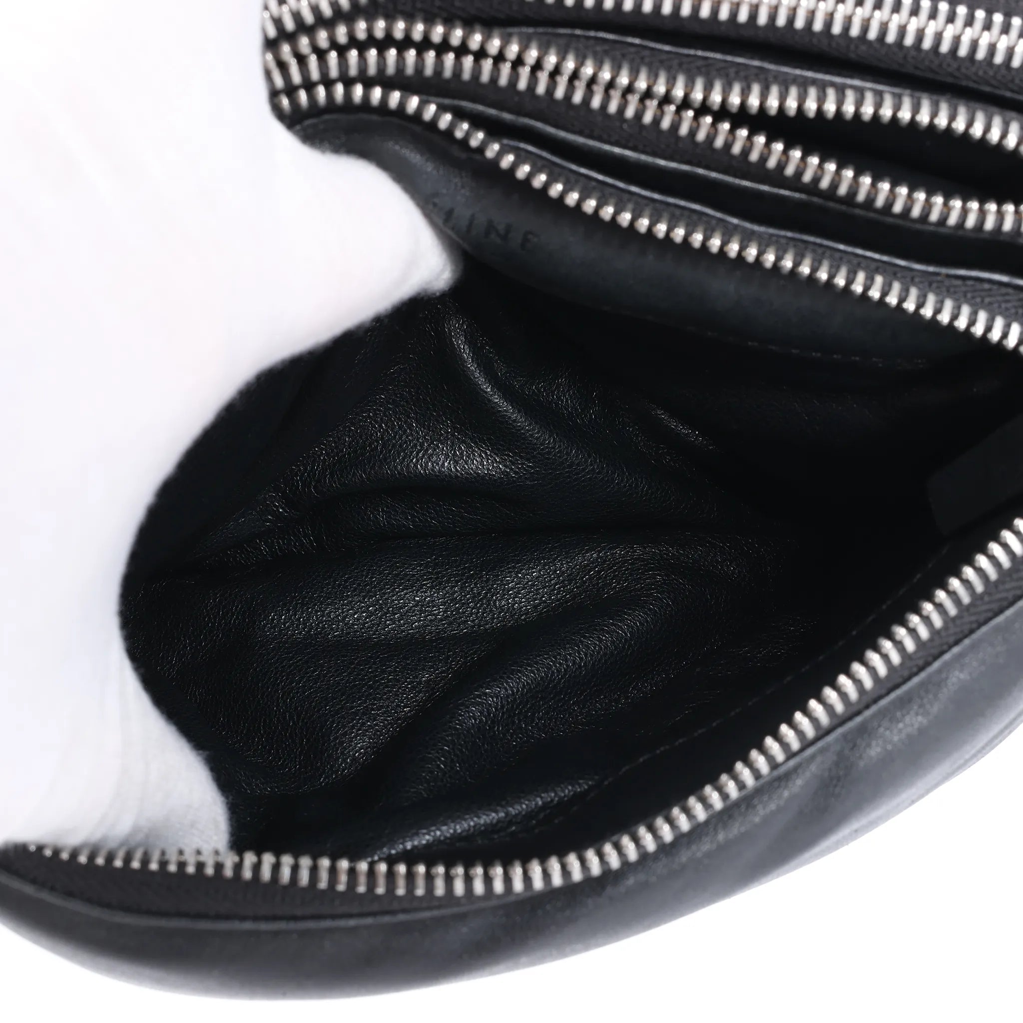 Celine Soft Trio Small Leather Crossbody bag in Black