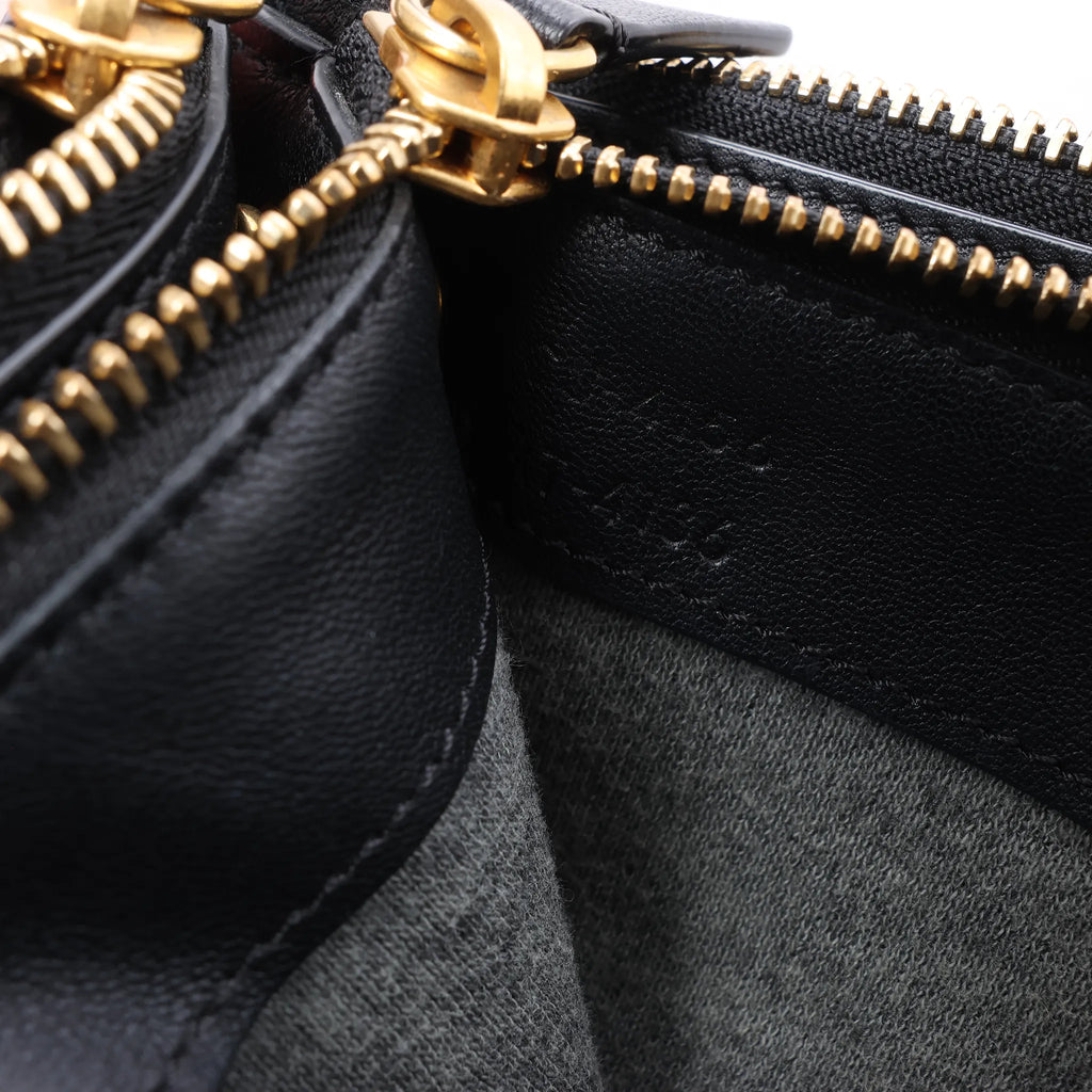 Celine Trio Large Leather Crossbody bag in Black