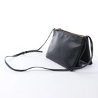 Celine Trio Large Leather Crossbody bag in Black
