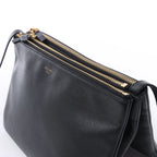 Celine Trio Large Leather Crossbody bag in Black