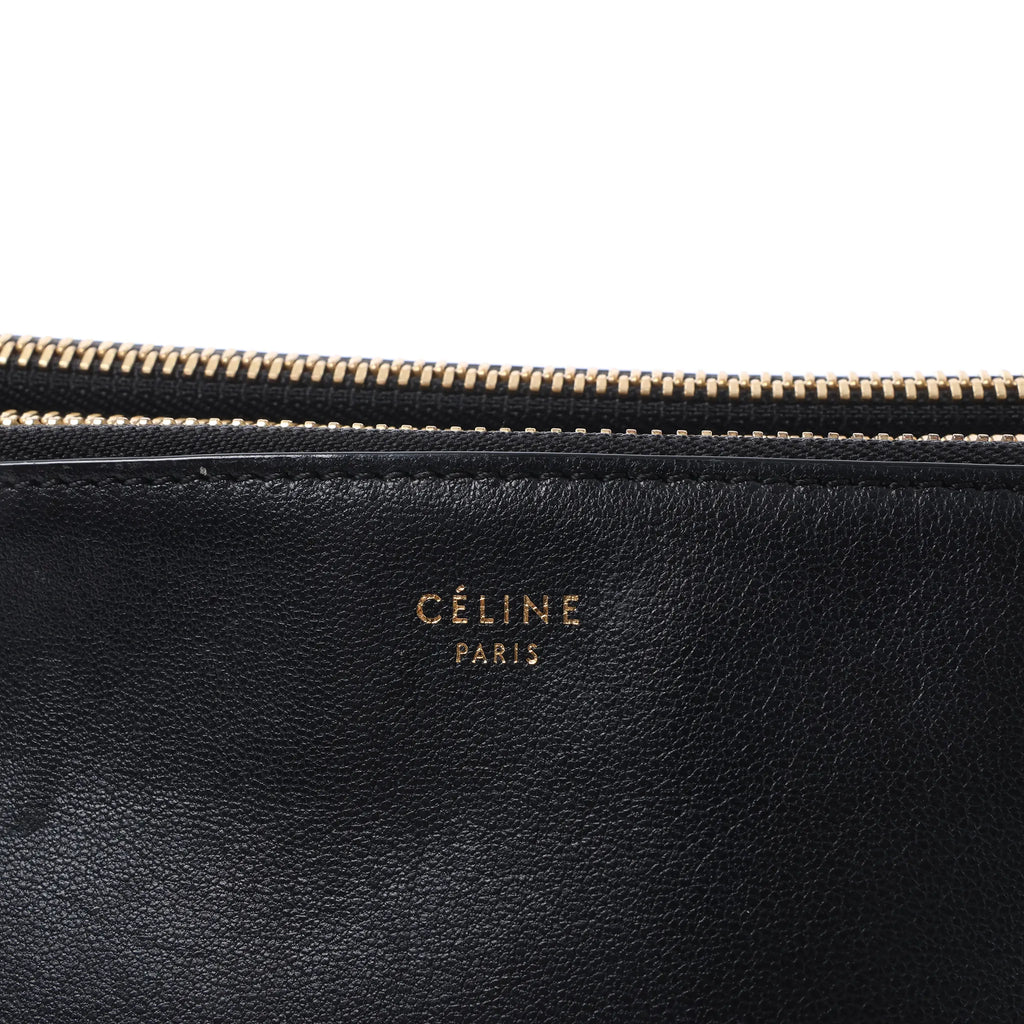 Celine Trio Large Leather Crossbody bag in Black