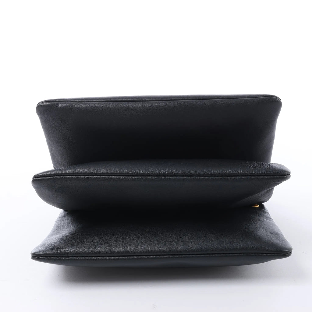 Celine Trio Large Leather Crossbody bag in Black