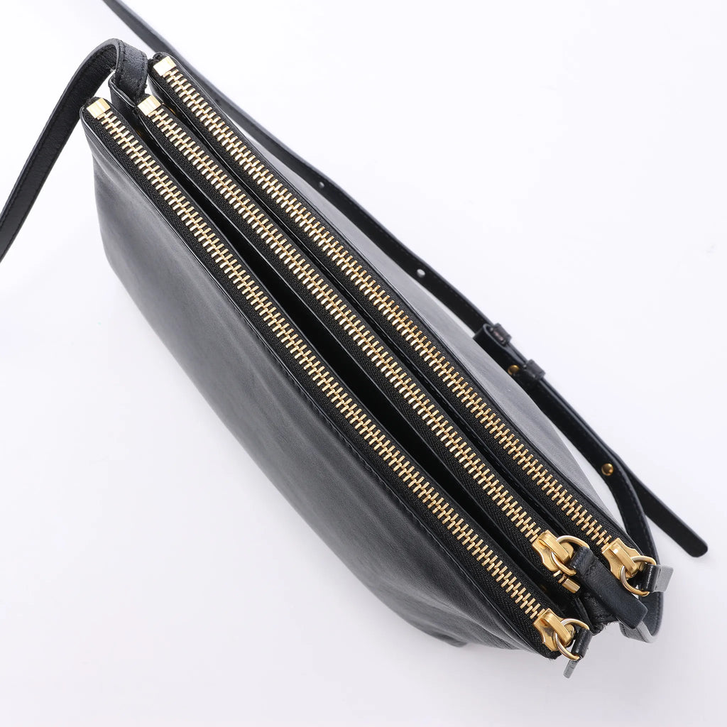 Celine Trio Large Leather Crossbody bag in Black