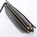 Celine Trio Large Leather Crossbody bag in Black