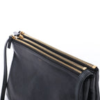 Celine Trio Large Leather Crossbody bag in Black