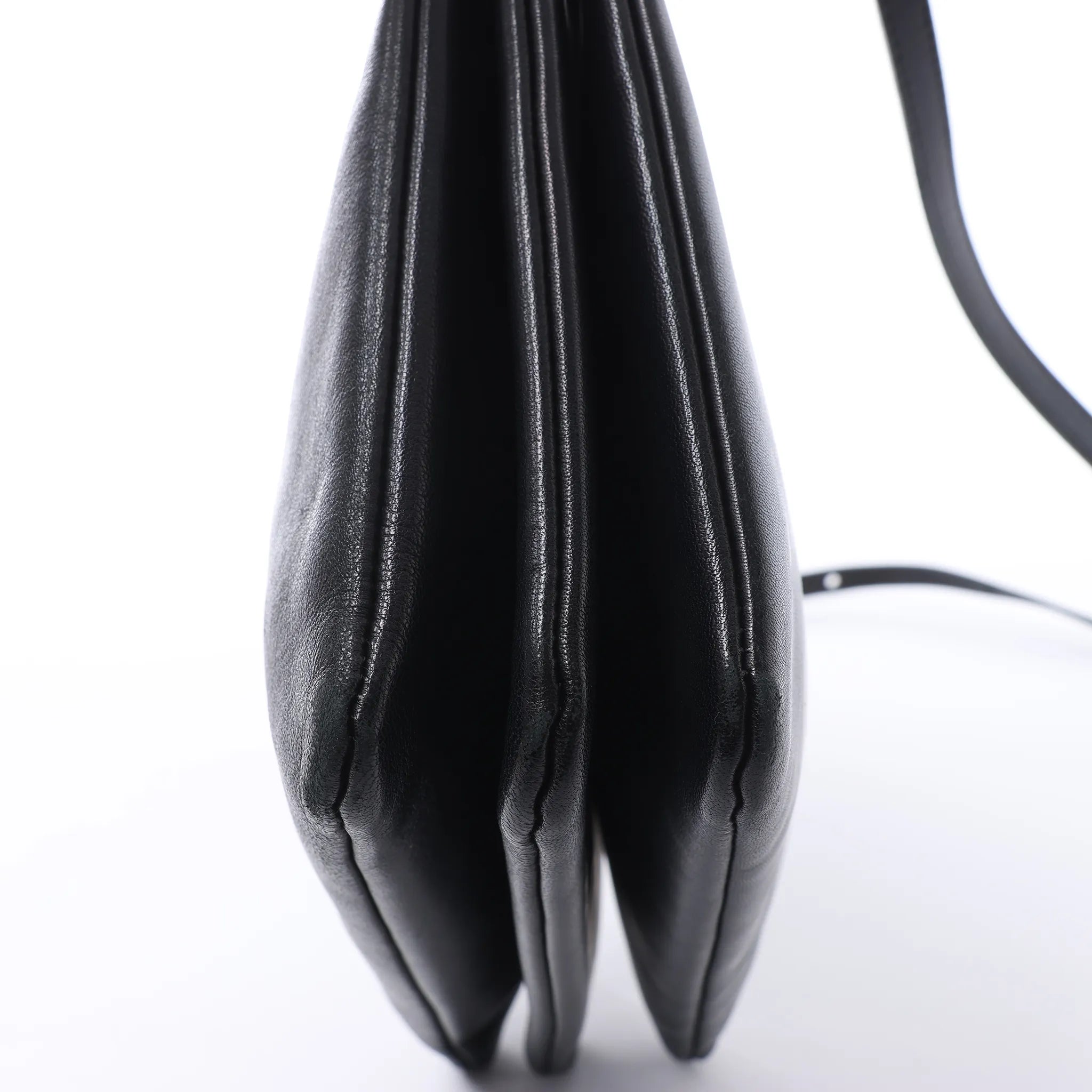 Celine Trio Large Leather Crossbody bag in Black
