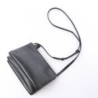 Celine Trio Small Leather Crossbody bag in Black