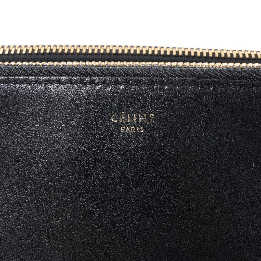 Celine Trio Small Leather Crossbody bag in Black