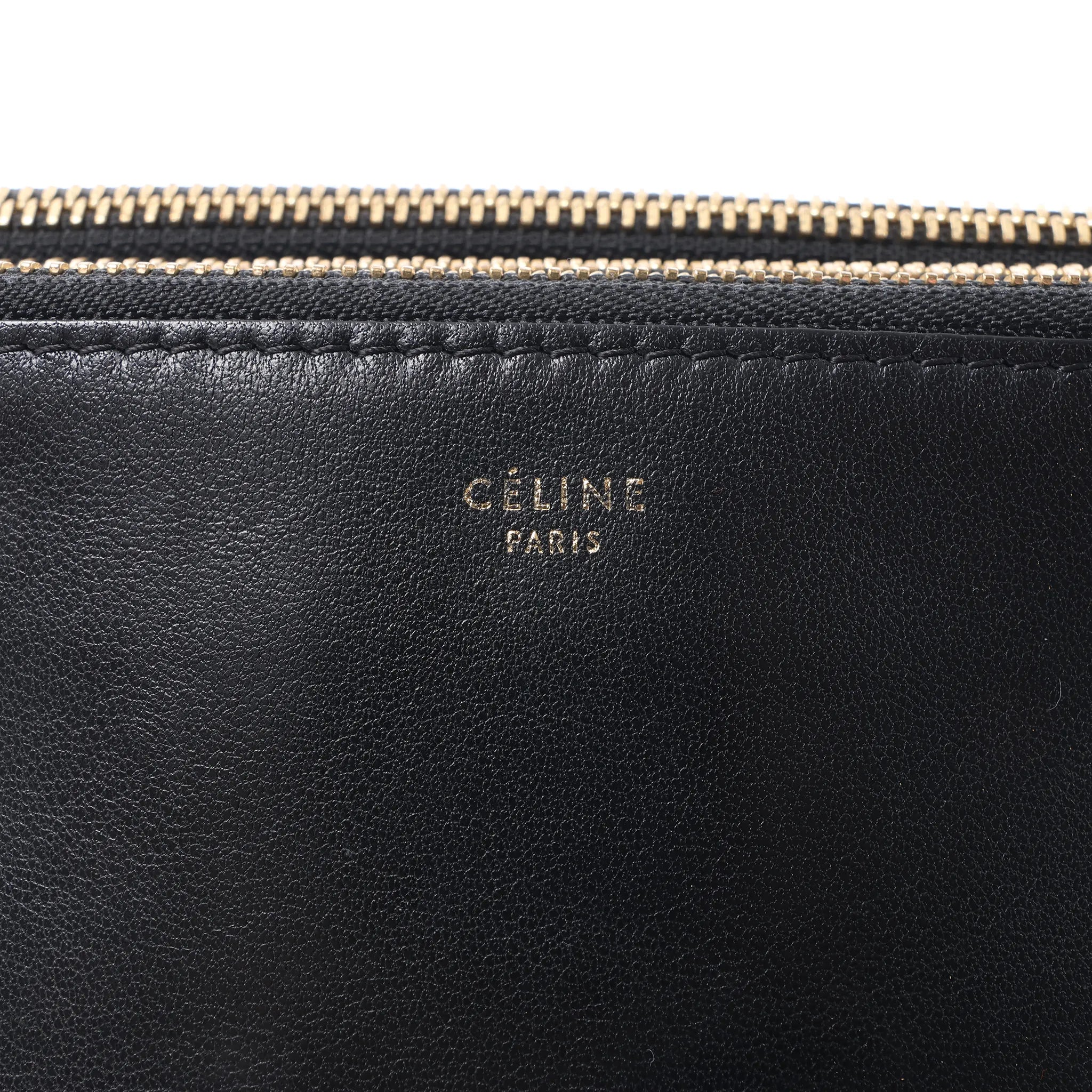 Celine Trio Small Leather Crossbody bag in Black