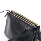 Celine Trio Small Leather Crossbody bag in Black