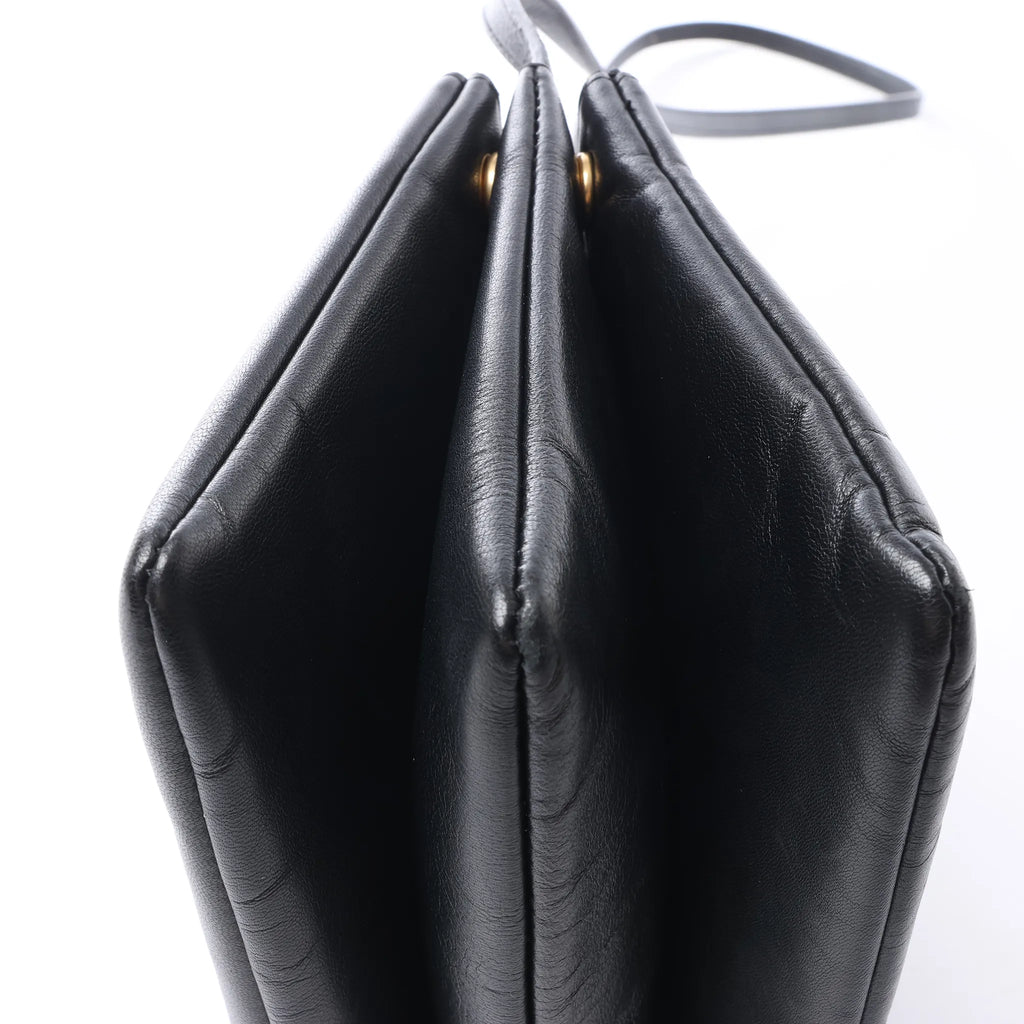 Celine Trio Small Leather Crossbody bag in Black