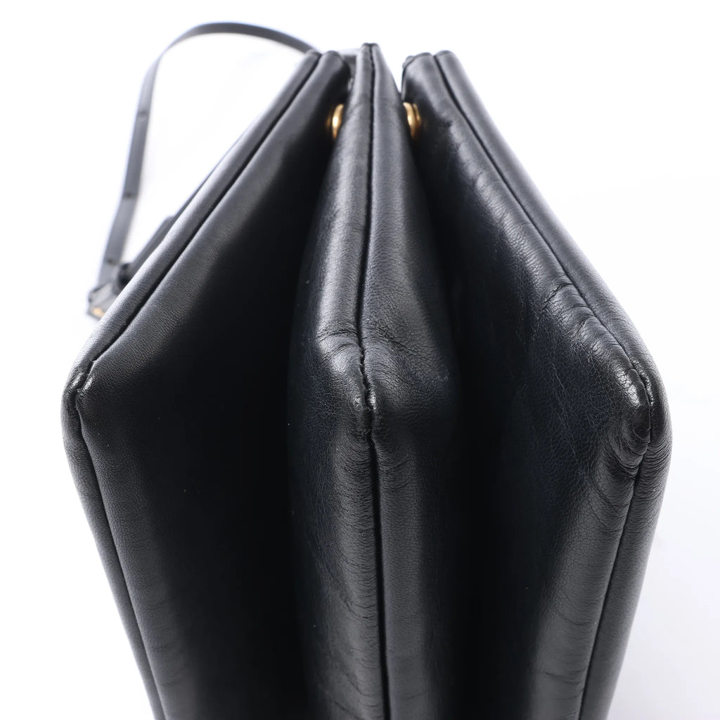 Celine Trio Small Leather Crossbody bag in Black