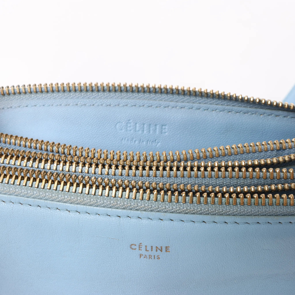 Celine Trio Small Leather Crossbody bag in Blue