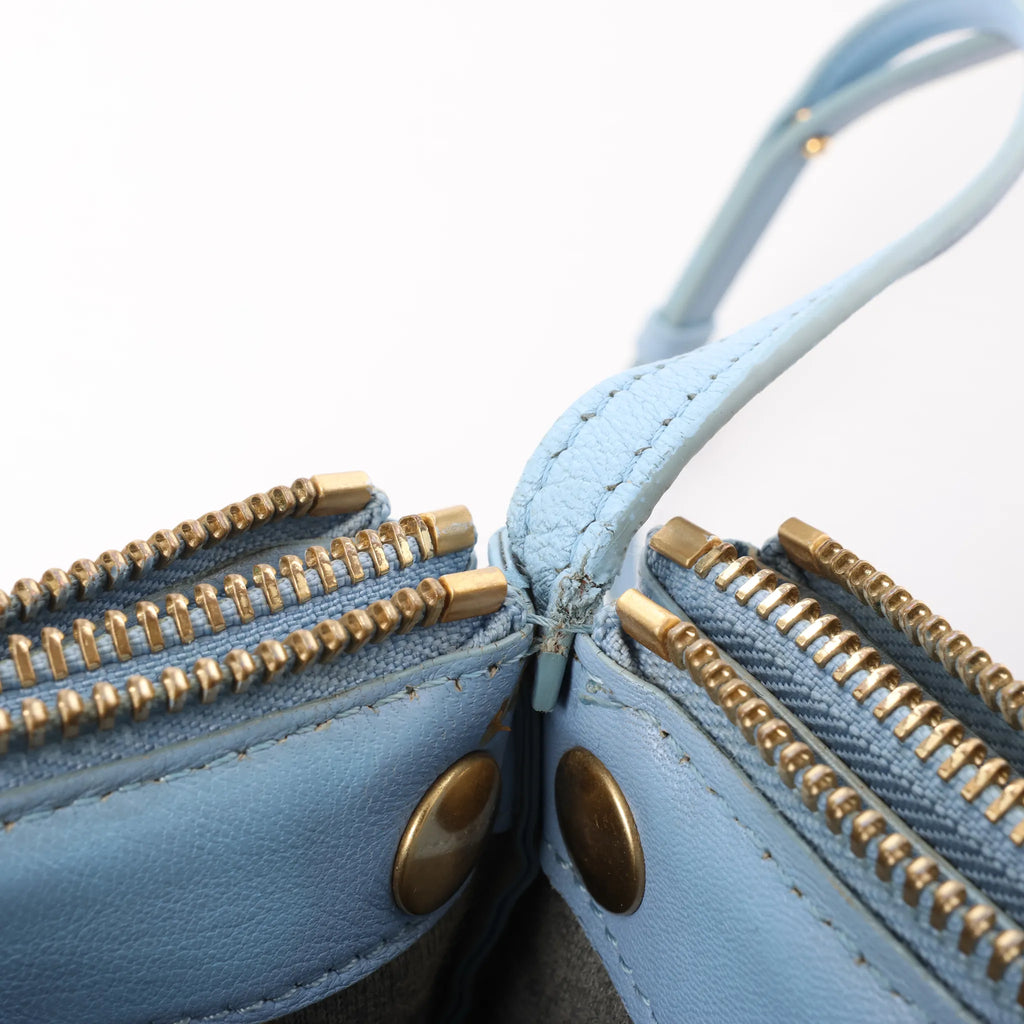 Celine Trio Small Leather Crossbody bag in Blue