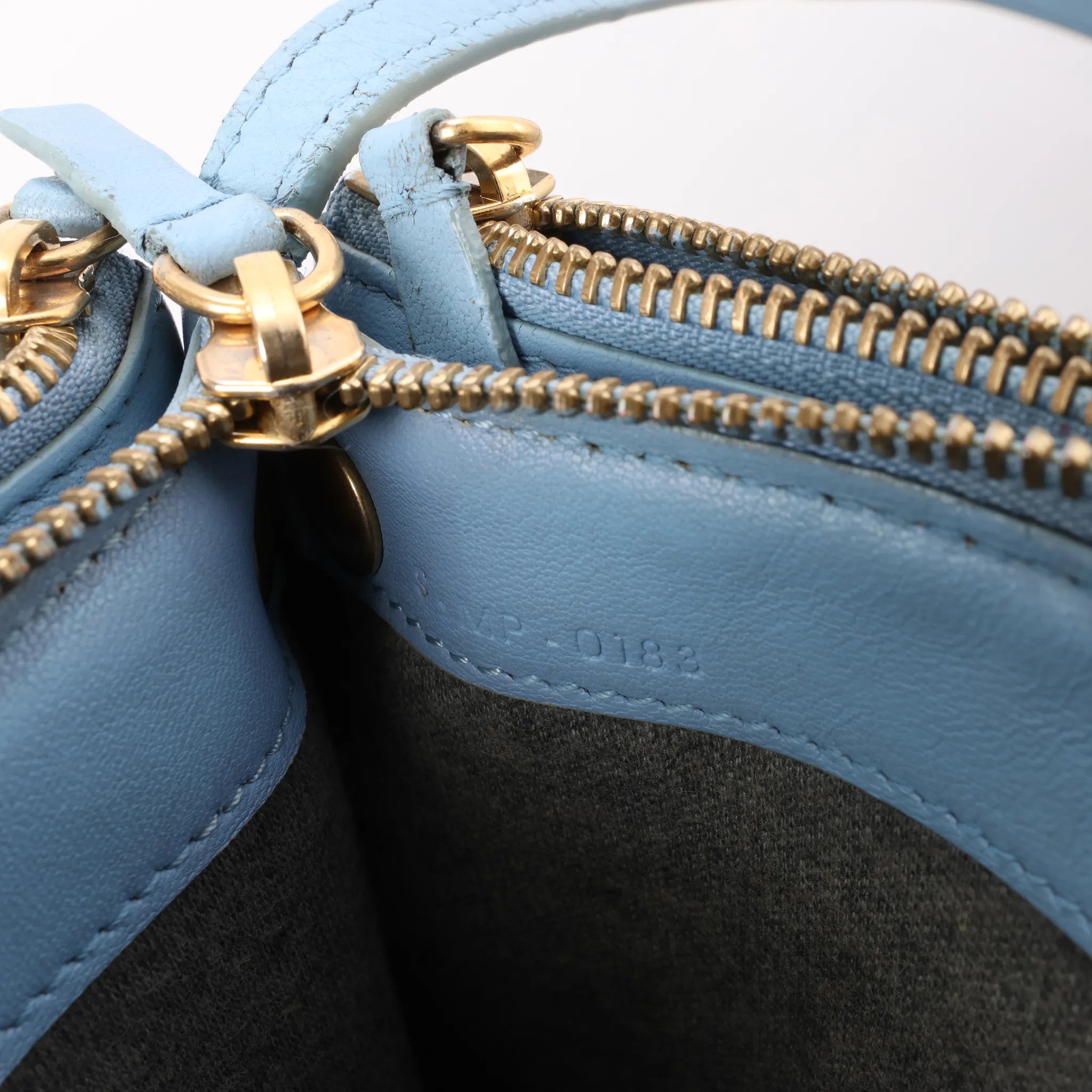 Celine Trio Small Leather Crossbody bag in Blue