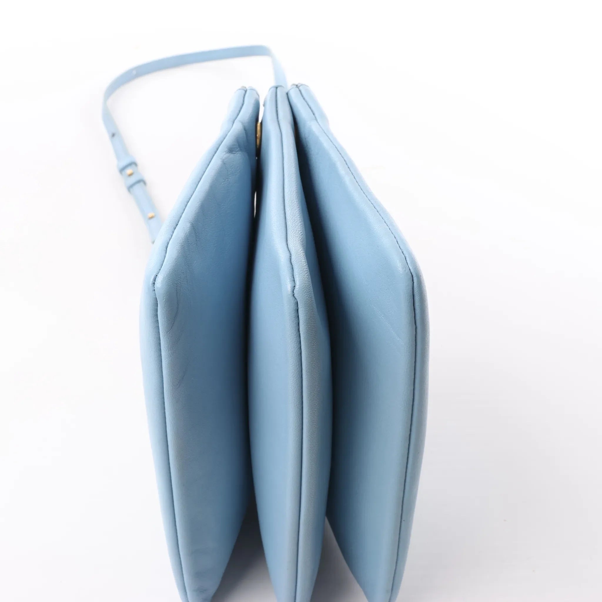 Bolso bandolera pequeño de piel Celine Trio en azul
