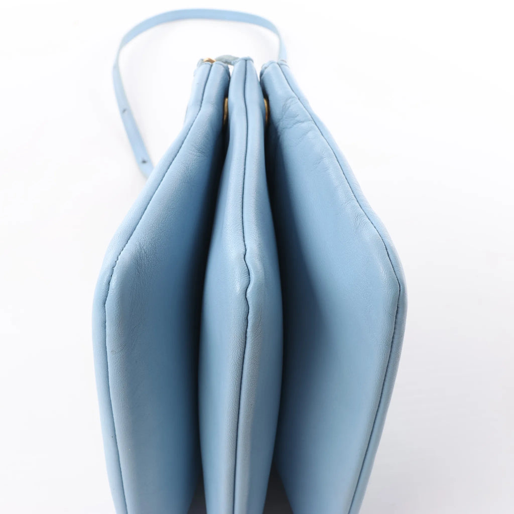 Celine Trio Small Leather Crossbody bag in Blue