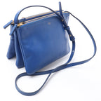 Celine Trio Small Leather Crossbody bag in Blue