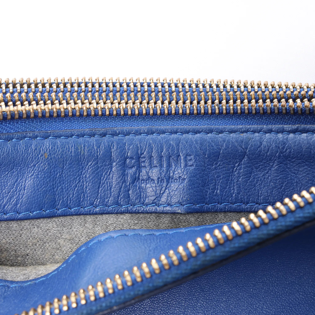 Celine Trio Small Leather Crossbody bag in Blue