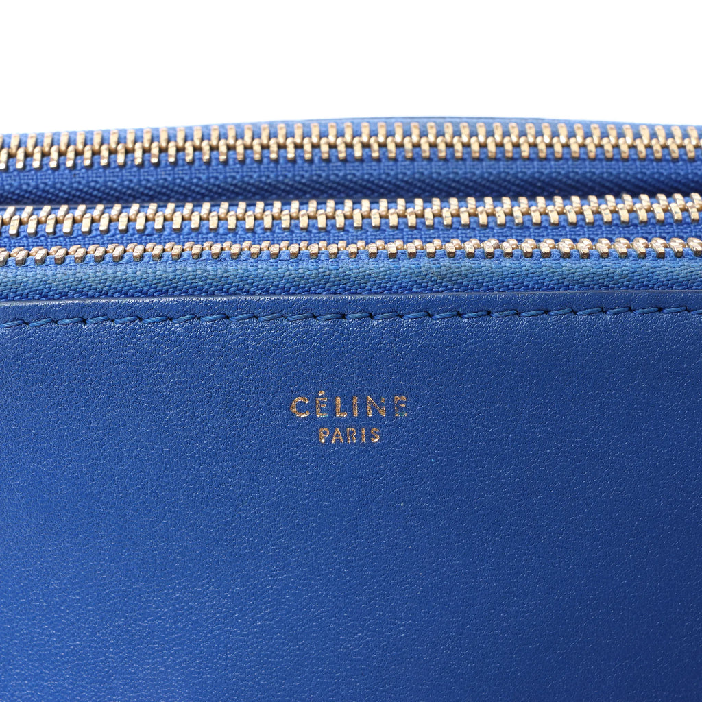 Celine Trio Small Leather Crossbody bag in Blue