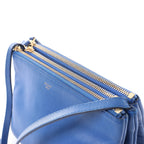 Celine Trio Small Leather Crossbody bag in Blue
