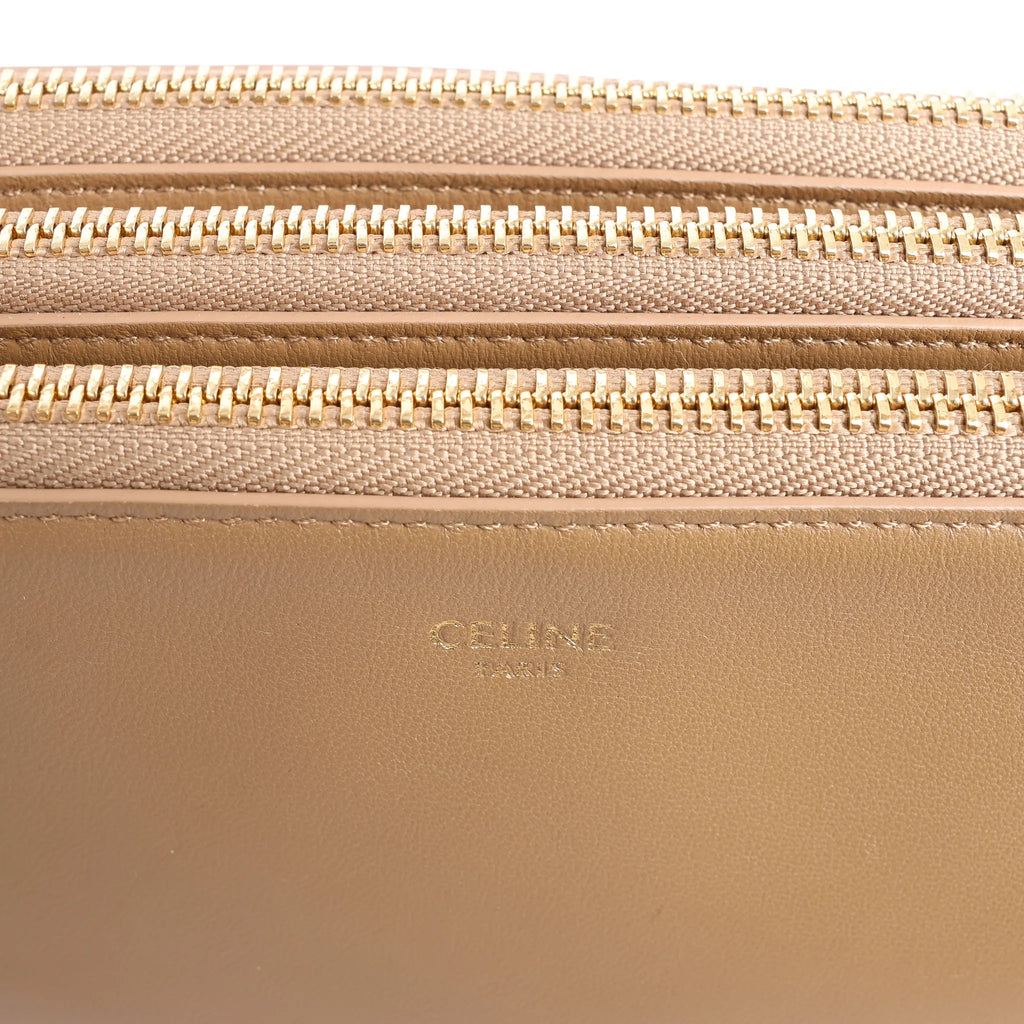 Celine Trio Small Leather Crossbody bag in Brown