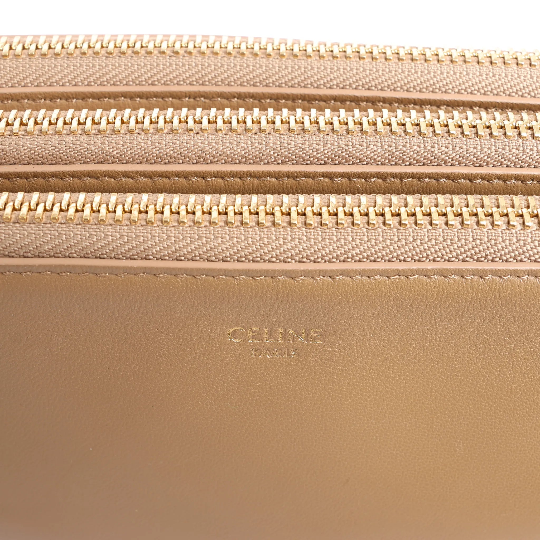 Celine Trio Small Leather Crossbody bag in Brown