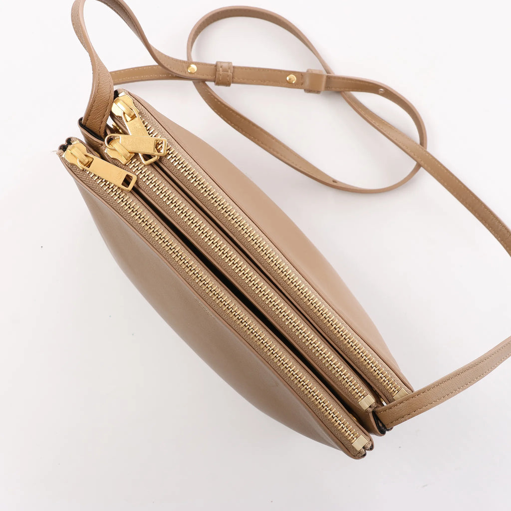 Celine Trio Small Leather Crossbody bag in Brown