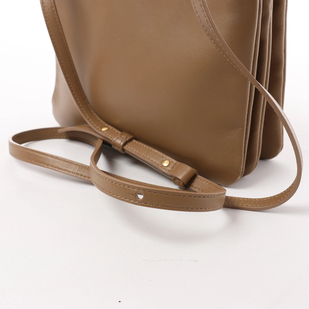 Celine Trio Small Leather Crossbody bag in Brown