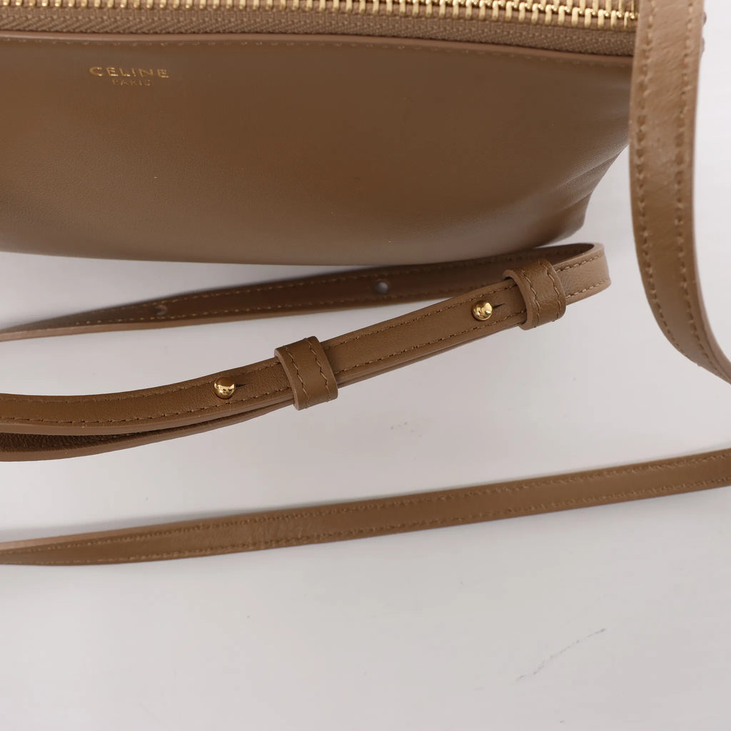 Celine Trio Small Leather Crossbody bag in Brown