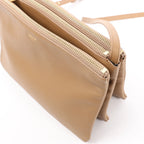 Celine Trio Large Leather Crossbody bag in Beige