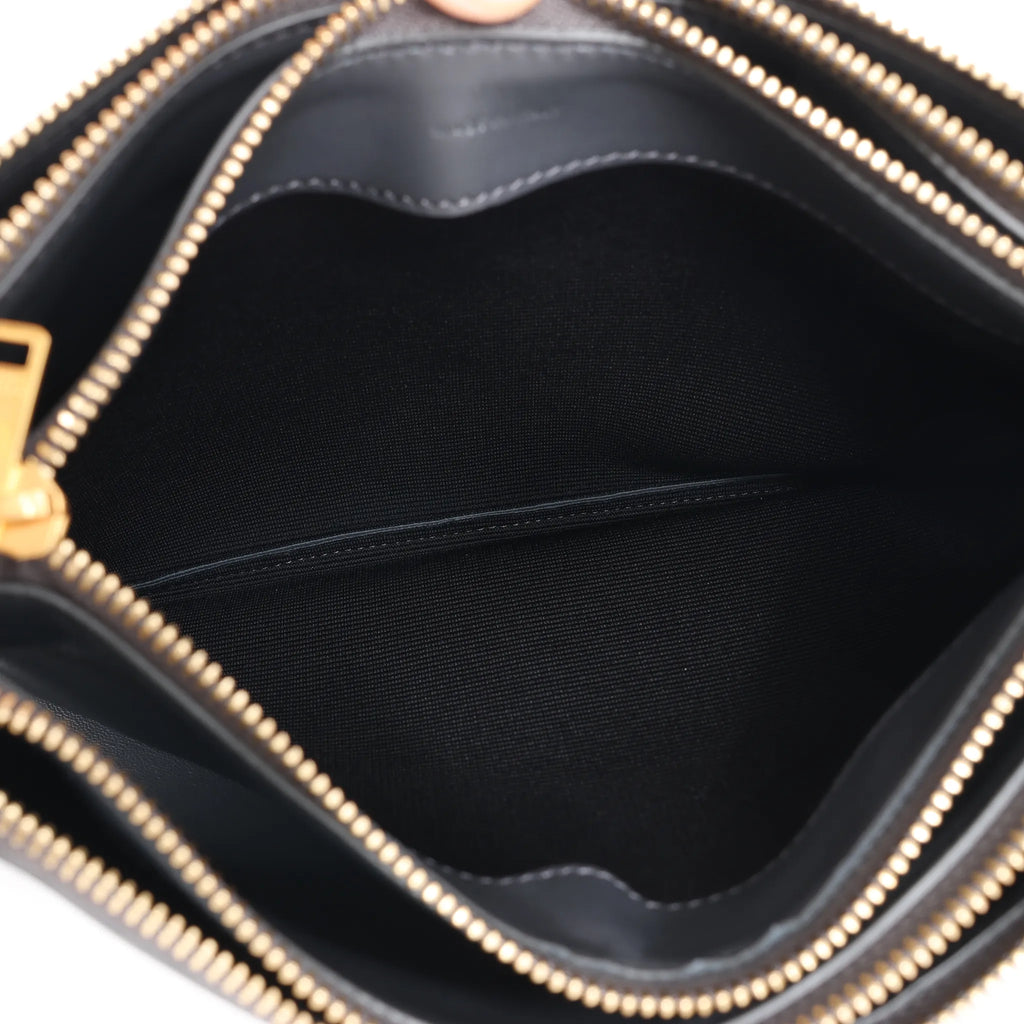 Celine Trio Large Leather Crossbody bag in Black