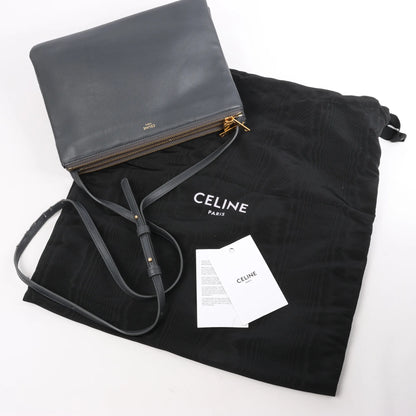 Celine Trio Large Leather Crossbody bag in Gray