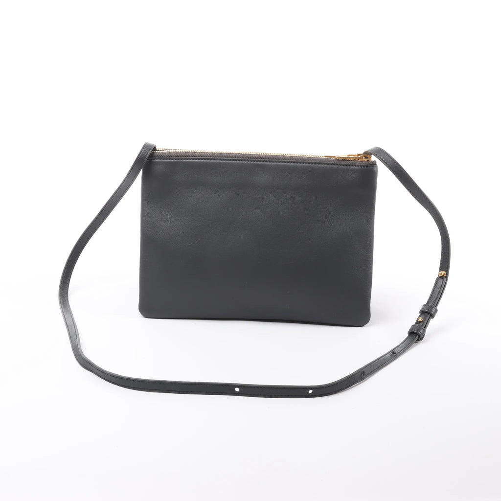 Celine Trio Large Leather Crossbody bag in Black