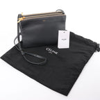 Celine Trio Large Leather Crossbody bag in Black