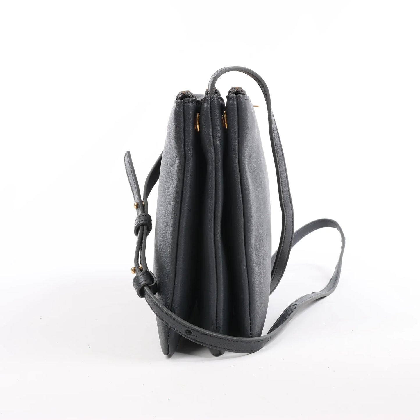 Celine Trio Large Leather Crossbody bag in Gray