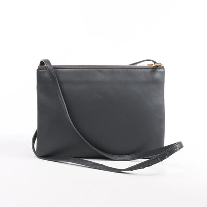 Celine Trio Large Leather Crossbody bag in Gray