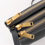 Celine Trio Large Leather Crossbody bag in Black